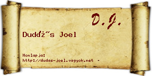 Dudás Joel névjegykártya